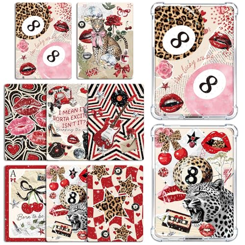 Rngmsi Insert Cardstock for Clear Case - 8Pcs Y2K Aesthetic Cardstock Inserts Compatible with Kindle Paperwhite 11th-12th, 6.9"X4.8" Leopard Print Papers for E-Reader Clear Back Cover Accessories - Image 1