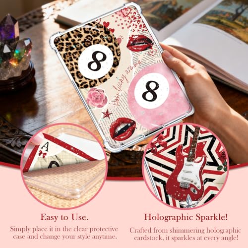 Rngmsi Insert Cardstock for Clear Case - 8Pcs Y2K Aesthetic Cardstock Inserts Compatible with Kindle Paperwhite 11th-12th, 6.9"X4.8" Leopard Print Papers for E-Reader Clear Back Cover Accessories - Image 5