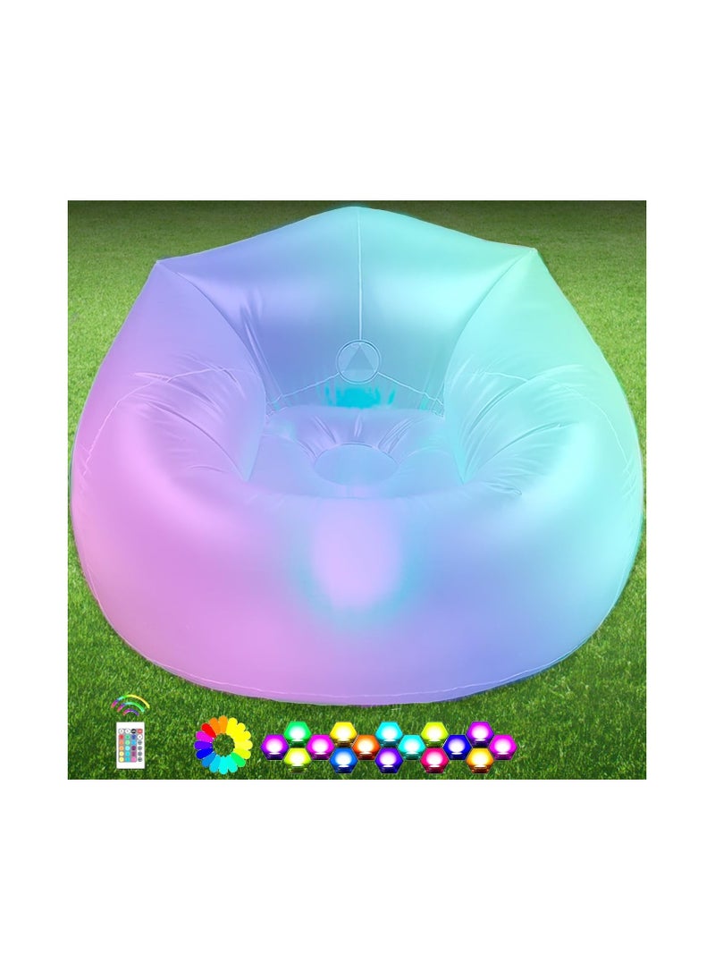 SYOSI - Inflatable Led  Illuminated Blow Up Lounger Chair With Remote Control For Kids - Image 1