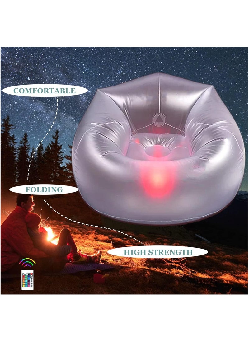 SYOSI - Inflatable Led  Illuminated Blow Up Lounger Chair With Remote Control For Kids - Image 1