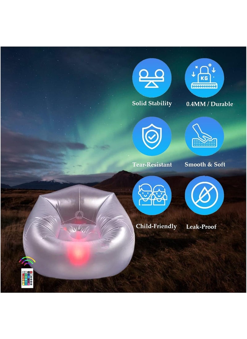 SYOSI - Inflatable Led  Illuminated Blow Up Lounger Chair With Remote Control For Kids - Image 1