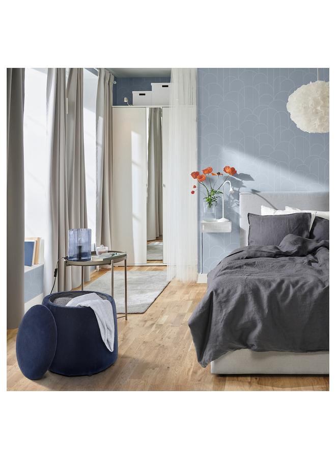 Zaboon Pouffe, With Storage/Djuparp Dark Blue - Image 4