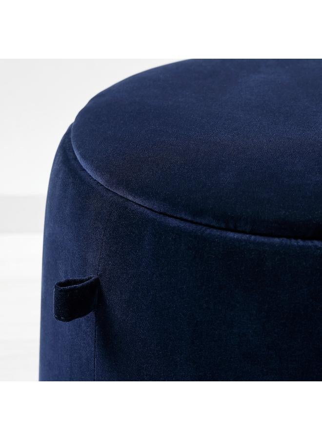 Zaboon Pouffe, With Storage/Djuparp Dark Blue - Image 2