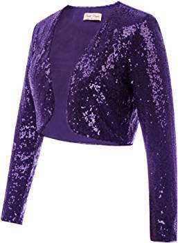 PINK WINGS Girl's Polyester Blend V-Neck Shrug (SEQSHRUG_Purple_12 Years-13 Years) - Image 3
