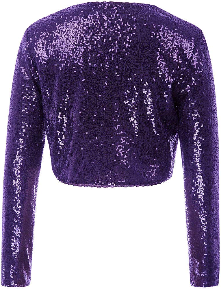PINK WINGS Girl's Polyester Blend V-Neck Shrug (SEQSHRUG_Purple_12 Years-13 Years) - Image 2
