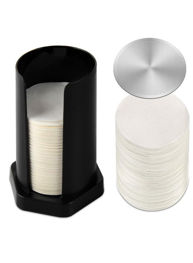CAFEMASY Coffee Filter Holder for Aeropress-Filter - CAFEMASY 742 Count Replacement Paper Filters with Black Filters Holder Metal Filter Compatible for Aeropress Original Go Clear Espresso Coffee Maker - Image 1