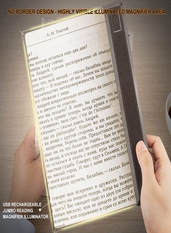 BIGMONAT 3X Full Page Magnifier with LED Light, USB Rechargeable, Brightness Dimmable, Warm White and Cool White Lighting Options, Ideal Illuminator for Reading Small Prints or Low Vision Seniors - Image 5