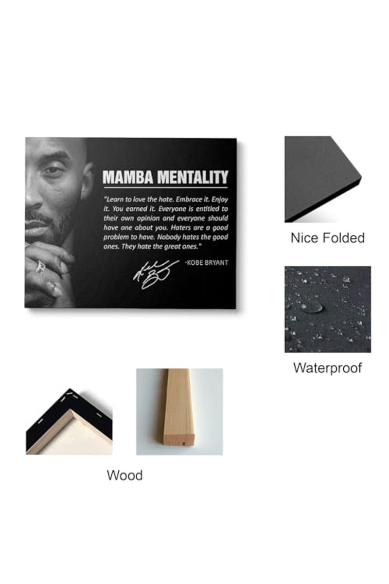 YIVIVEN Kobe Canvas Wall Art - Mamba Mentality Poster - Image 3