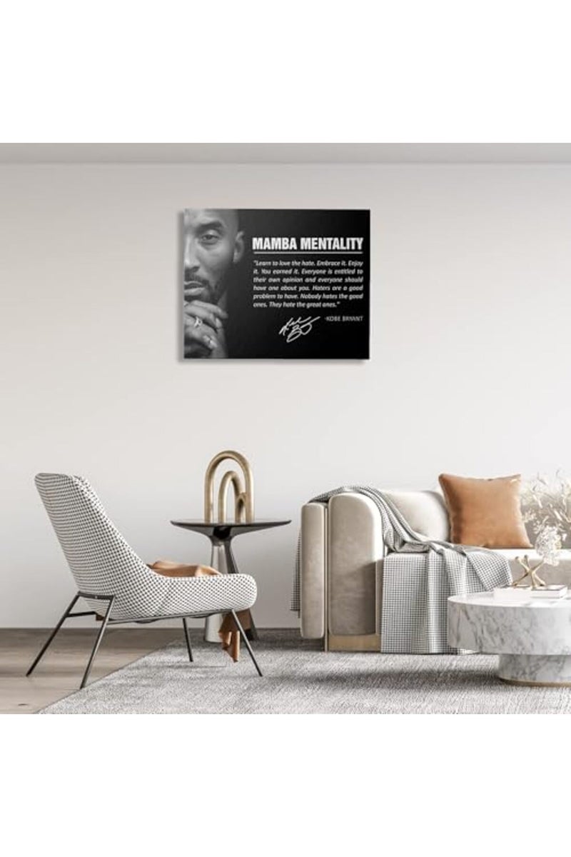 YIVIVEN Kobe Canvas Wall Art - Mamba Mentality Poster - Image 5