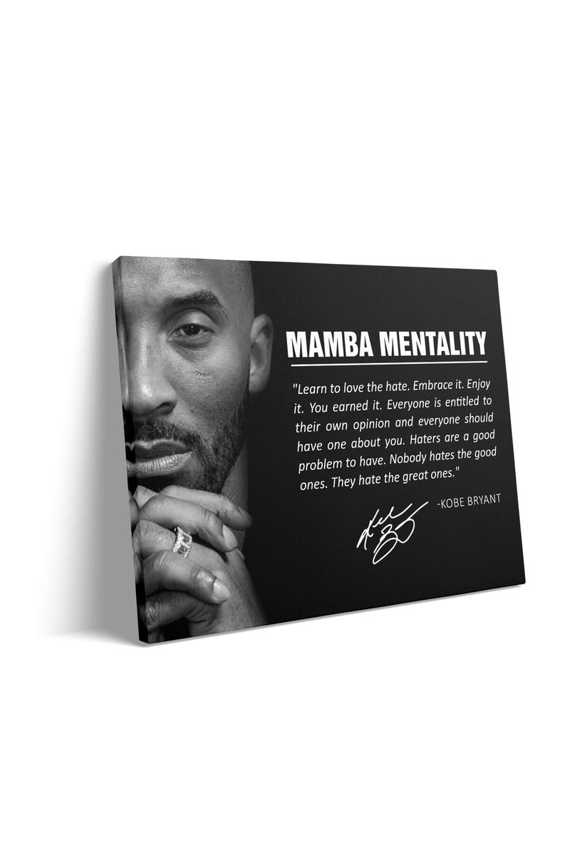 YIVIVEN Kobe Canvas Wall Art - Mamba Mentality Poster - Image 1