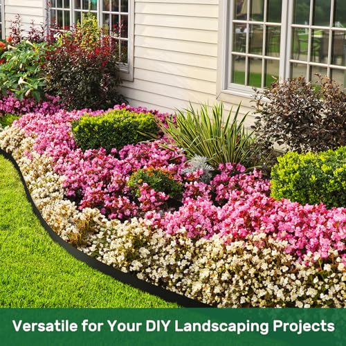 AGTEK Garden Edging 40FT Landscape Edging Kit 2 Inch Height Plastic Garden Border No Dig Lawn Border for Yard Flower Bed with 36 Stakes - Image 5