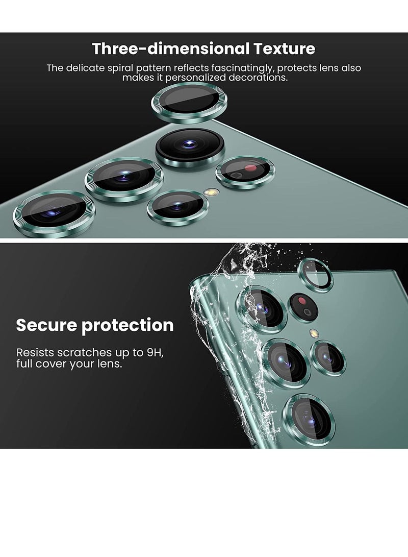 Phone Planet Camera Lens Tempered Glass Protector for Galaxy S22 Ultra, Aviation Aluminum Alloys Protection Cap Scratch Resistant Protector, Compatible with Galaxy S22 Ultra - Image 2