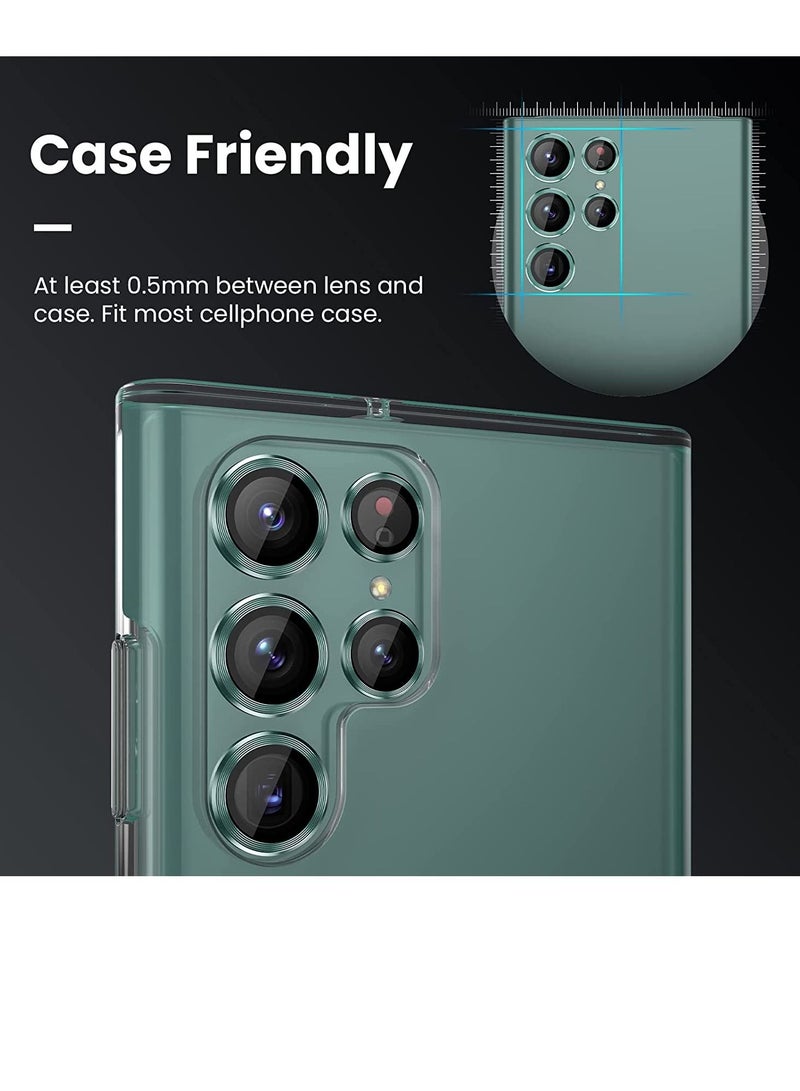 Phone Planet Camera Lens Tempered Glass Protector for Galaxy S22 Ultra, Aviation Aluminum Alloys Protection Cap Scratch Resistant Protector, Compatible with Galaxy S22 Ultra - Image 3