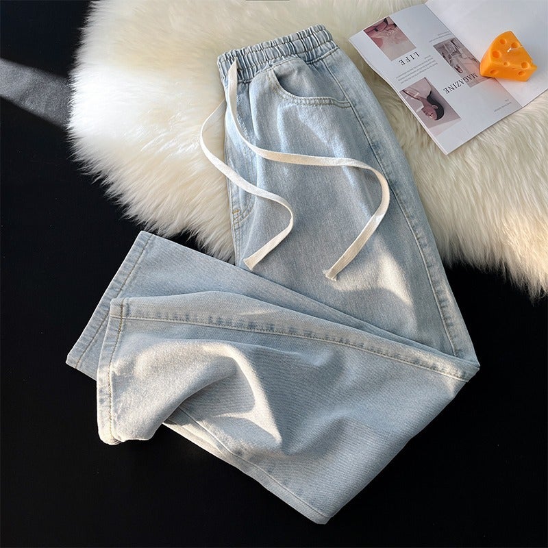 Tencel Jeans Autumn Wear 2023 New Style Western Style Summer Thin Loose Casual Straight-Leg Pants - Image 4