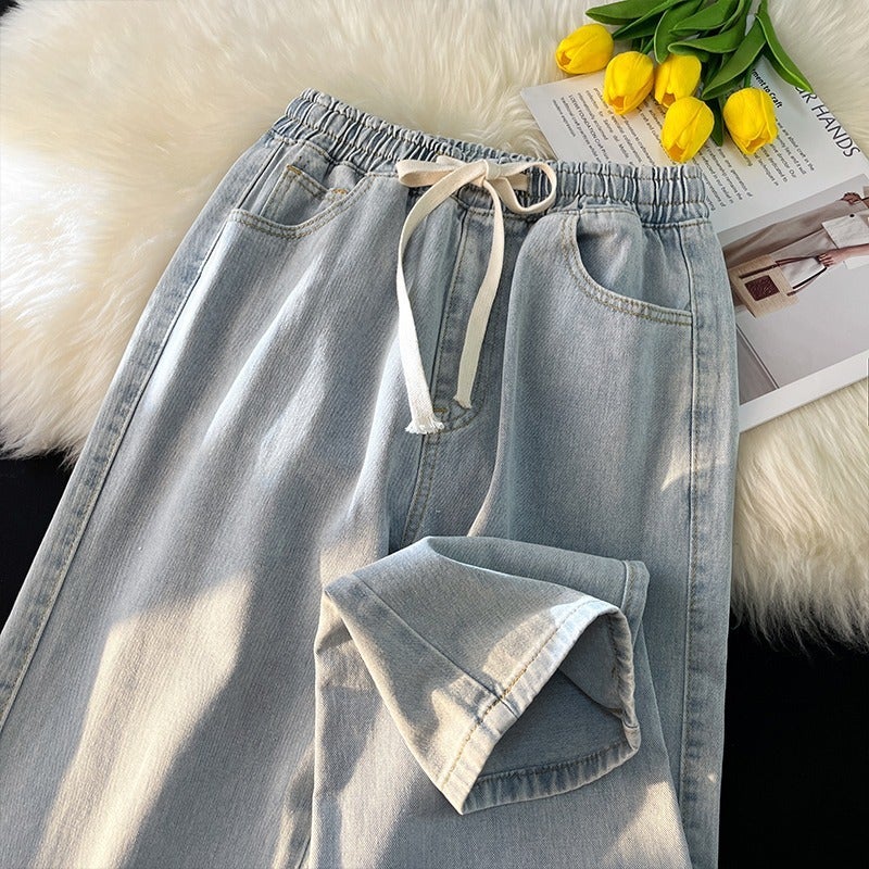 Tencel Jeans Autumn Wear 2023 New Style Western Style Summer Thin Loose Casual Straight-Leg Pants - Image 3