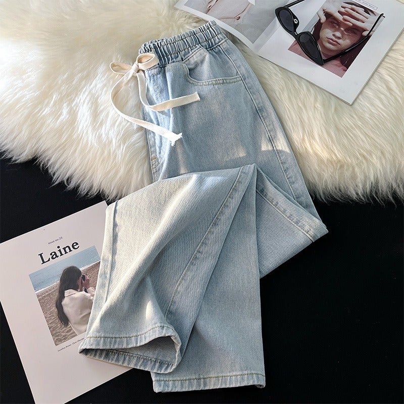 Tencel Jeans Autumn Wear 2023 New Style Western Style Summer Thin Loose Casual Straight-Leg Pants - Image 2