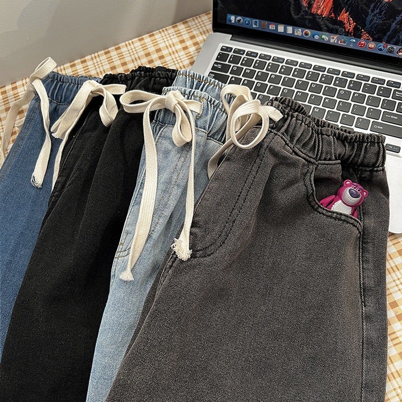 Tencel Jeans Autumn Wear 2023 New Style Western Style Summer Thin Loose Casual Straight-Leg Pants - Image 5