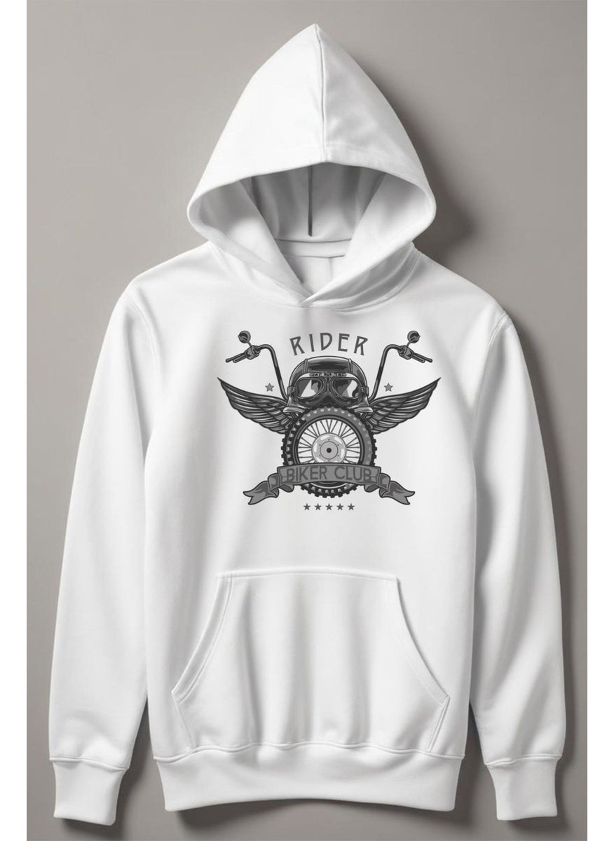 Myada - Rider Biker Club Printed Hooded Kids Sweatshirt 12514 - Image 1