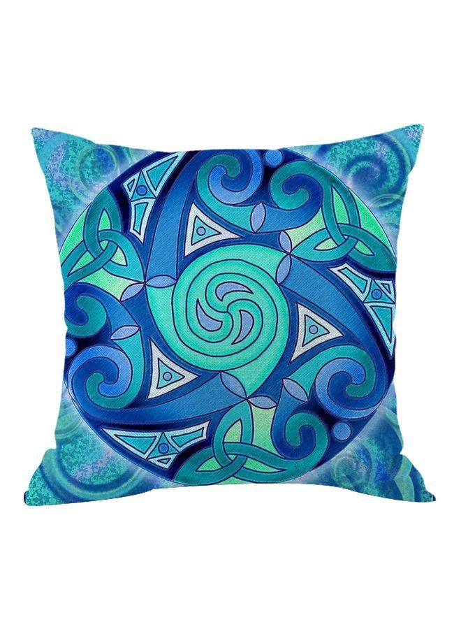 NIBEMINENT Chinese Style Art Printed Cushion Cover Blue/Green/White 45x45cm
