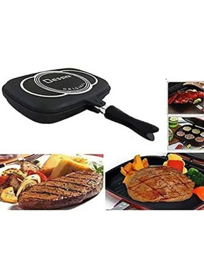DESSINI Double Side Die Casting Grill Pan Black 40 centimeter  - Image 5