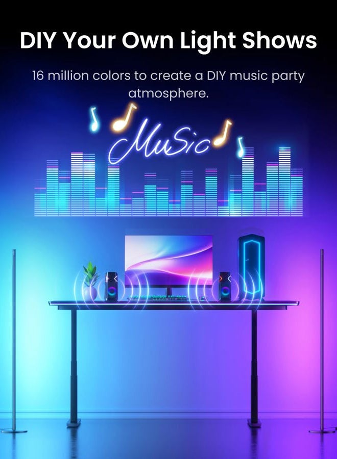 SwitchBot Floor Lamp with Matter, RGB, Warm Cool White, Corner Floor Lamp Compatible with Apple Home, Alexa, Google Home, 1200lm, Music Sync, Scene Modes, 16 Million Colors for Living Room Bedroom - Image 5