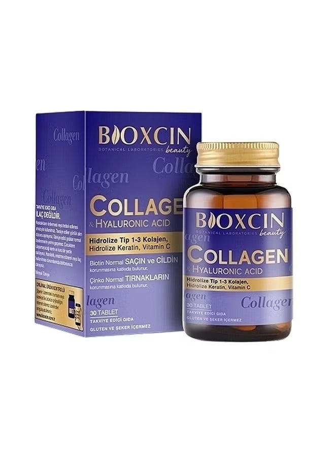 Bioxcin Beauty Collagen 30 Tablets: Hydrolyzed Type I & III for Skin, Hair, Nails - Image 1