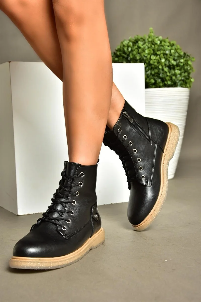 Fox Shoes R374821609 Black Low-Sole Classic Women's Boots