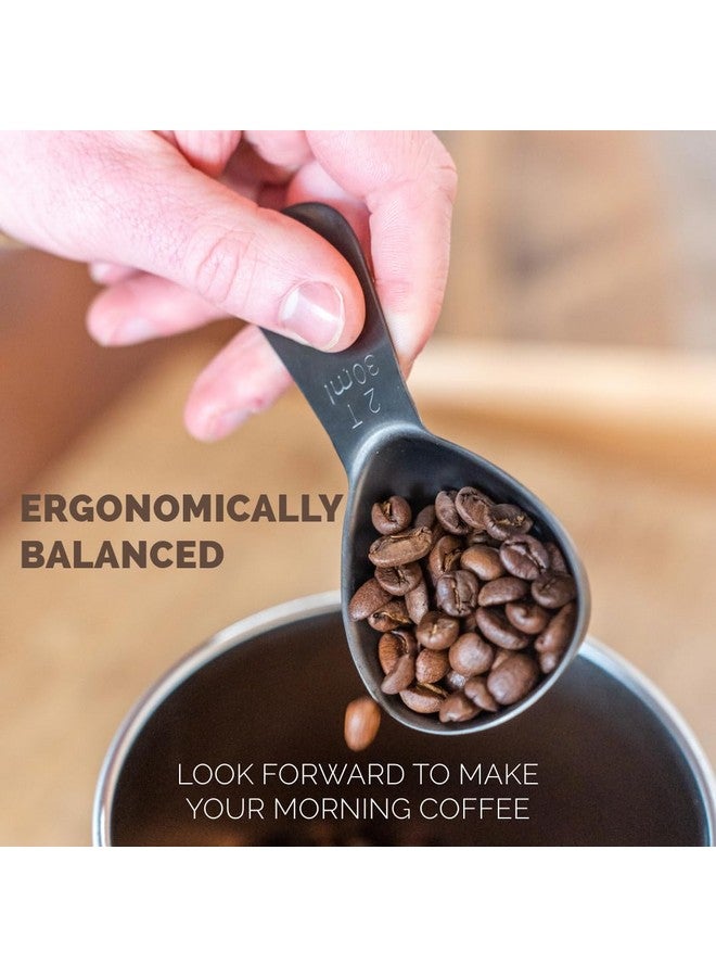 Planetary Design Coffee Scoop 2 Tbsp - Brushed Black, Stainless Steel - Precise Measuring Spoon for Coffee, Tea & More - Ergonomically Balanced Handle - Fits Inside Airscape® Canisters - Image 3
