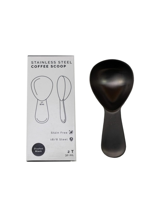 Planetary Design Coffee Scoop 2 Tbsp - Brushed Black, Stainless Steel - Precise Measuring Spoon for Coffee, Tea & More - Ergonomically Balanced Handle - Fits Inside Airscape® Canisters - Image 1