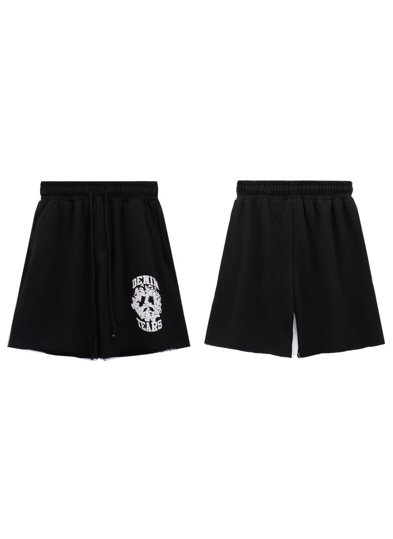 Generic - 2024 Summer Cotton Denim Tears Shorts Unisex black - Image 1