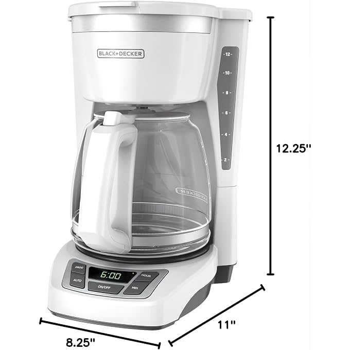 BLACK&DECKER CM1160W-1 CM1160W 12-Cup Programmable Coffeemaker, White/Stainless Steel - Image 3