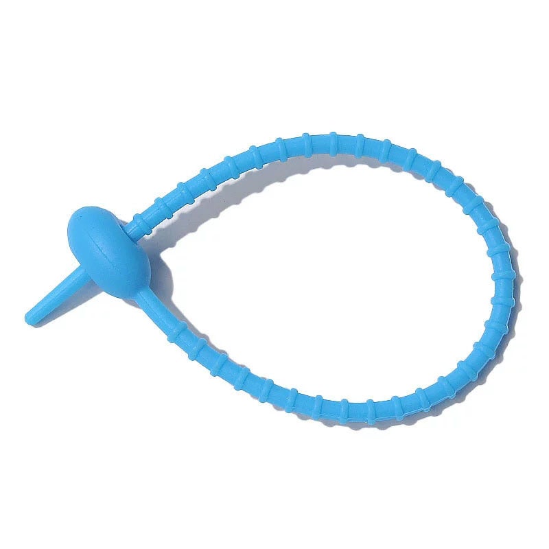 Silicone Cable Tie Organizer DIY Keychain Colorful Cord Sky Blue Sky Blue