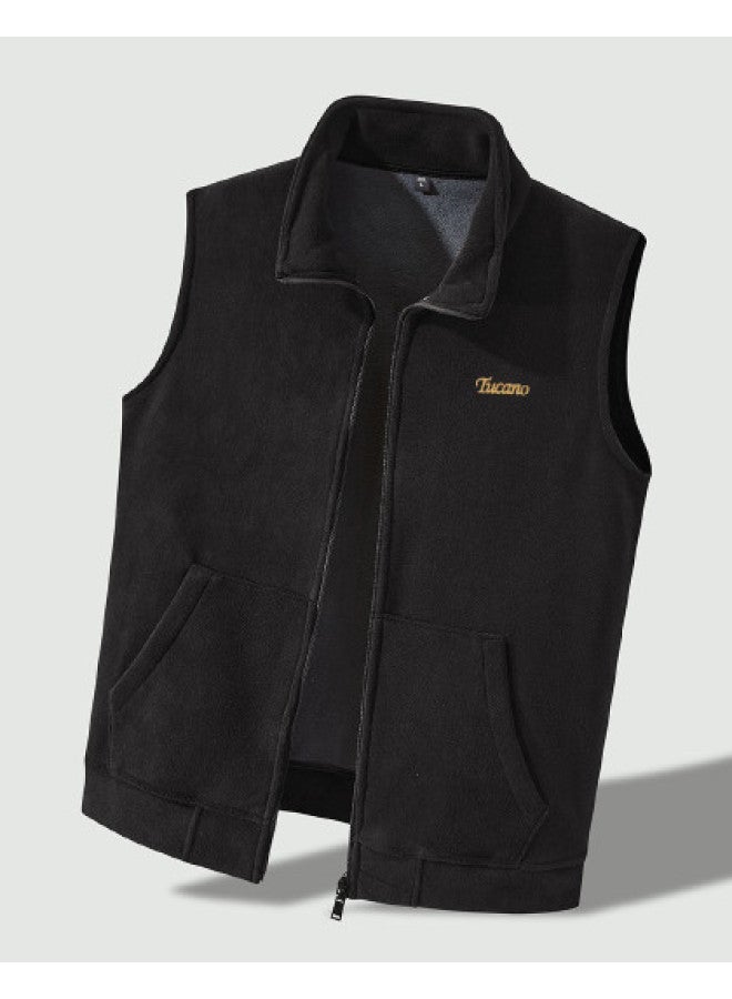 Tucano سترة بدون أكمام من الفليس القطبي مع طوق فخ للحرارة للرجال - عنصر أساسي متعدد الاستخدامات وأنيق لطبقات الخريف/الشتاء - Image 1