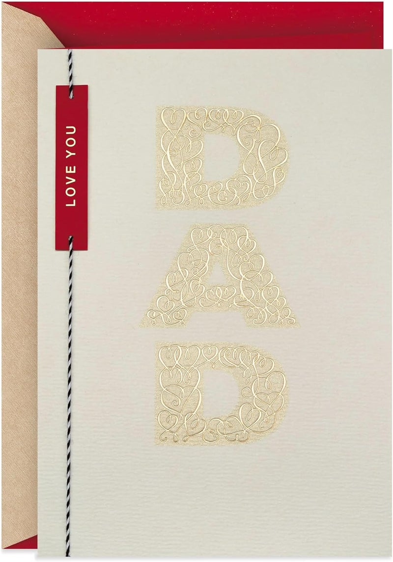 Hallmark Valentine's Day Card for Dad (Gold Scrolls),0559VFE7022 - Image 1