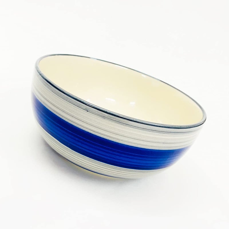 Re RE ShadowGreen Kitchen | Ceramic Serving Bowl | Snack Bowl | Serving Bowl | Dinner Bowl | Cereal Bowl | Pasta Bowl | (Set of 1, 750ml) (Blue Stripped) - Image 3