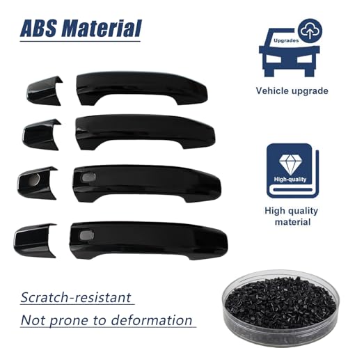 AUCERAMIC Black Door Handle Covers with Smart Keyholes Fit 2023 2024 2025 for Chevrolet Colorado GMC Canyon ABS Exterior Side Door Handles Decoration Trim Cover 8PCS - Image 3