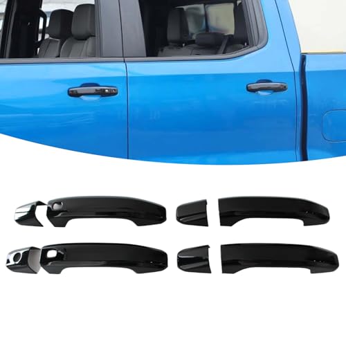 AUCERAMIC Black Door Handle Covers with Smart Keyholes Fit 2023 2024 2025 for Chevrolet Colorado GMC Canyon ABS Exterior Side Door Handles Decoration Trim Cover 8PCS - Image 1