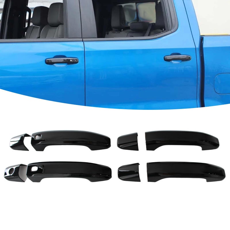 AUCERAMIC Black Door Handle Covers with Smart Keyholes Fit 2023 2024 2025 for Chevrolet Colorado GMC Canyon ABS Exterior Side Door Handles Decoration Trim Cover 8PCS - Image 2