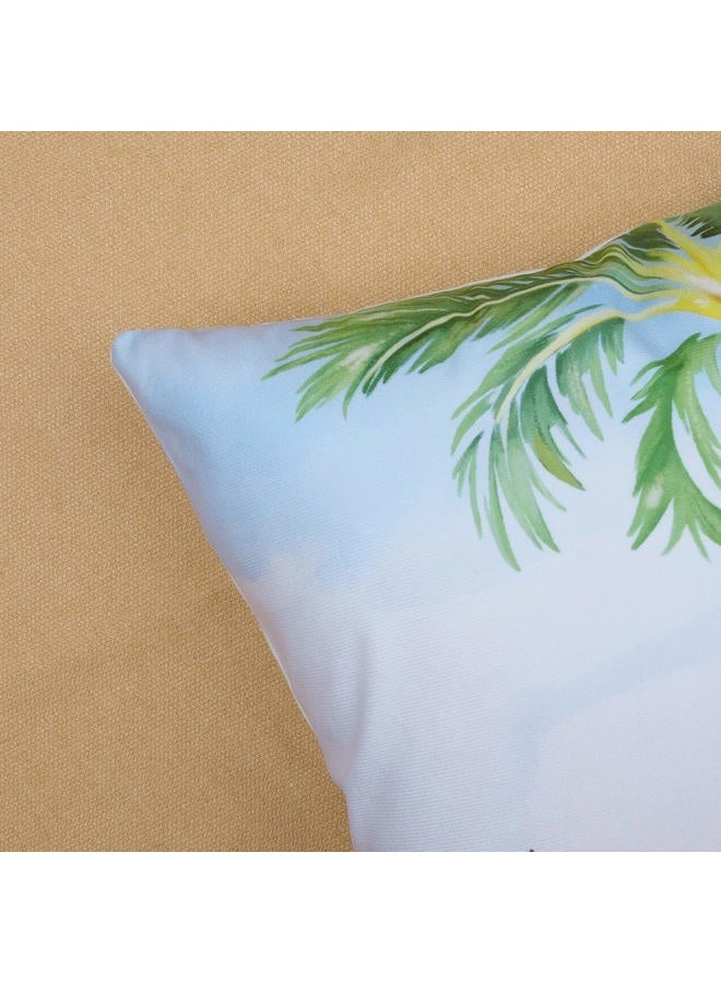 Bonhause Set of 4 Cushion Covers Summer Beach 45 x 45 cm Starfish Surfboard Palm Tree Sea Landscape Decorative Cushion Covers for Sofa Living Room Home Summer Decoration - Image 4