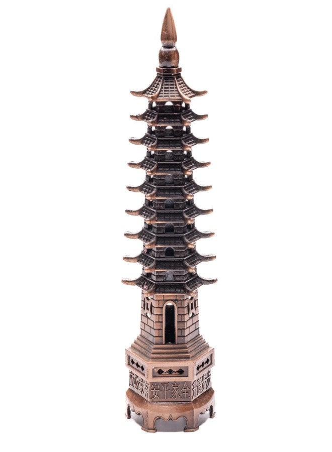Plus Value Feng Shui Education Pagoda Tower 9 Layers for Student Better Academic Performance, Studies and Memory Keep at Study Table, Desk Rakshabandhan Gifting (Metal Copper Finish, 6 Inches) - Image 1