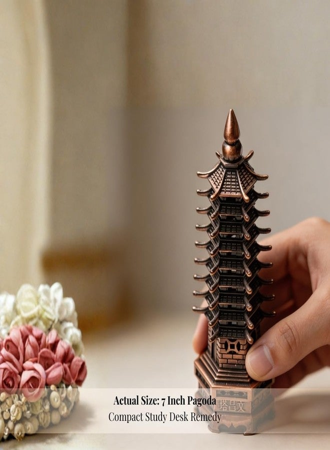 Plus Value Feng Shui Education Pagoda Tower 9 Layers for Student Better Academic Performance, Studies and Memory Keep at Study Table, Desk Rakshabandhan Gifting (Metal Copper Finish, 6 Inches) - Image 5