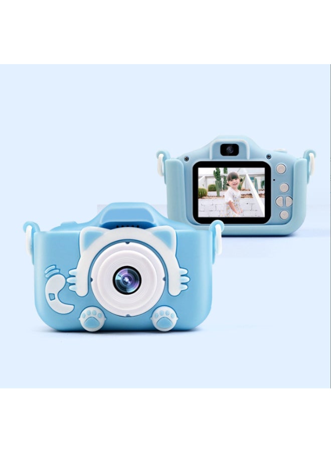 Generic X5 Children Digital Camera 2000W Pixels Children Mini Camera Toy Cartoon IPS Screen Gift-Body Color:X5S Blue (HD Dual Camera) [32G Card Reader]]  - Image 1
