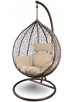 Sweet Furniture Rattan Swing Hanging Chair – Rocking Seat for One Person, Perfect for Outdoor or Indoor Relaxation 