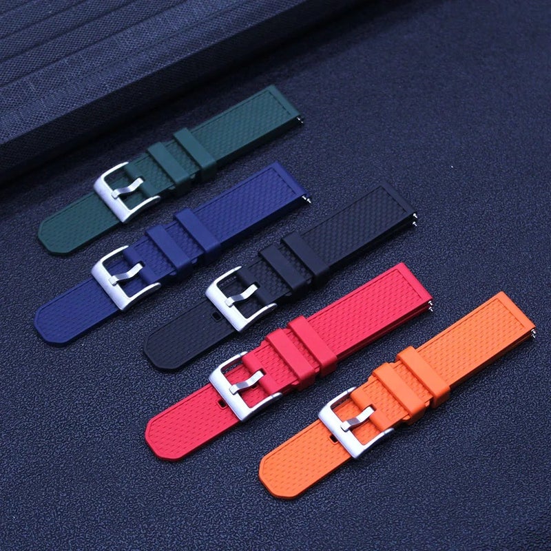 Bluejw Sports Replacement Straps – FKM Rubber Watch Strap 18mm 20mm 22mm Quick Release for Diving Watches, Durable & Comfortable Replacement Band - Image 2