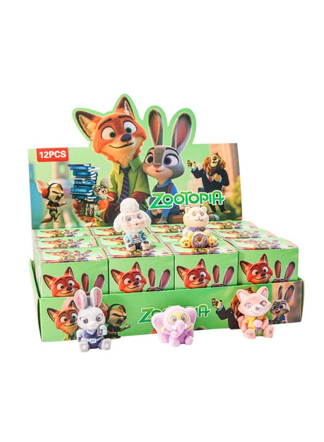 general Zootopia resin flocking blind box toy cute pendant small doll decoration small toy reward - Image 1