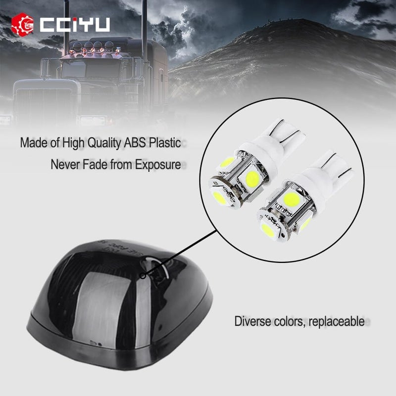 cciyu Black Smoked Cab Roof Top Marker Lamps with LED Bulbs - Image 5