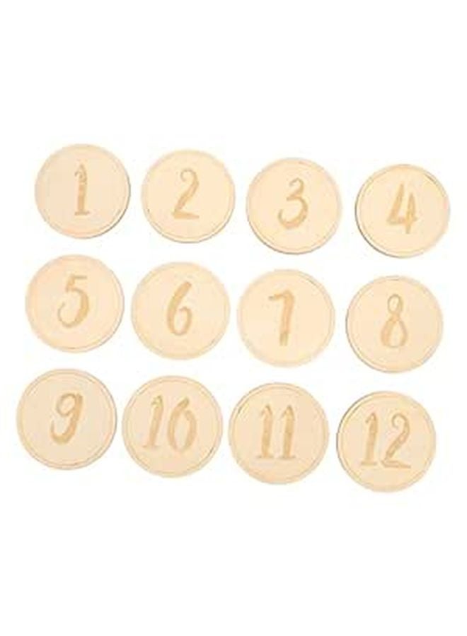 Wooden Milestone Cards Set For Baby Photos Newborn Birthday Souvenir 12 Pieces - Image 1