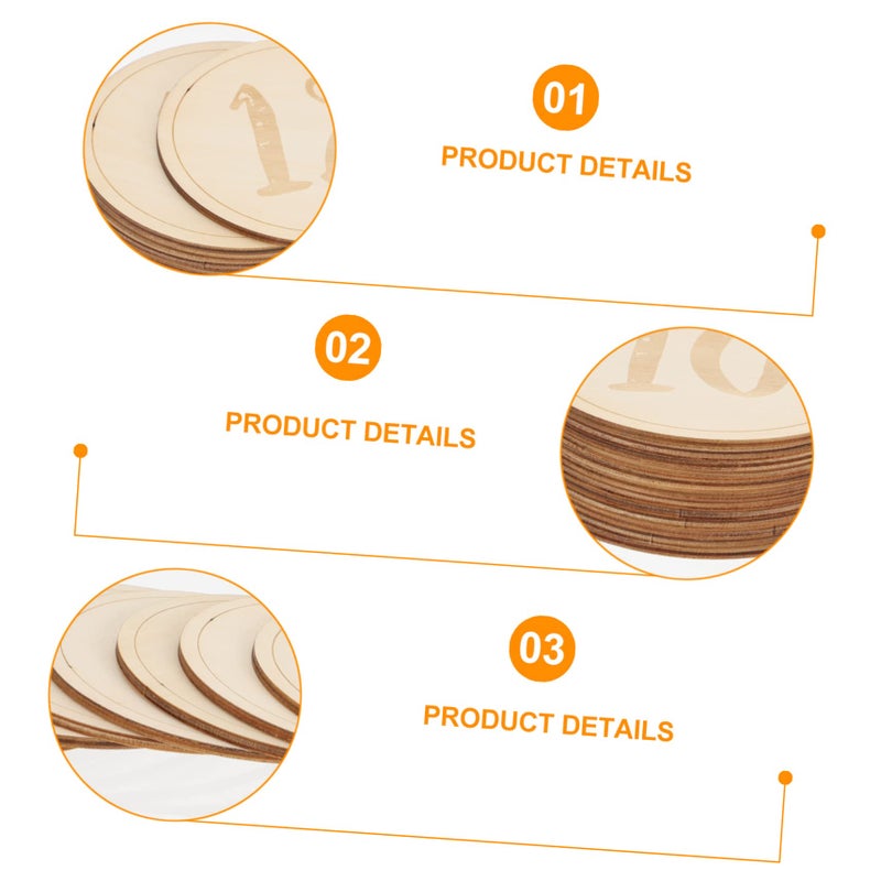 Wooden Milestone Cards Set For Baby Photos Newborn Birthday Souvenir 12 Pieces - Image 4