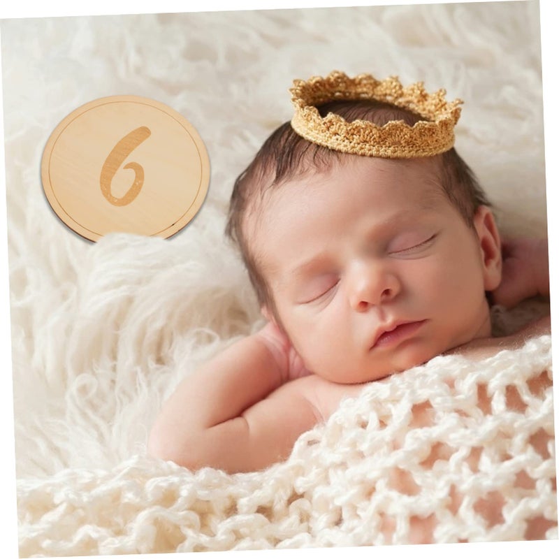 Wooden Milestone Cards Set For Baby Photos Newborn Birthday Souvenir 12 Pieces - Image 3