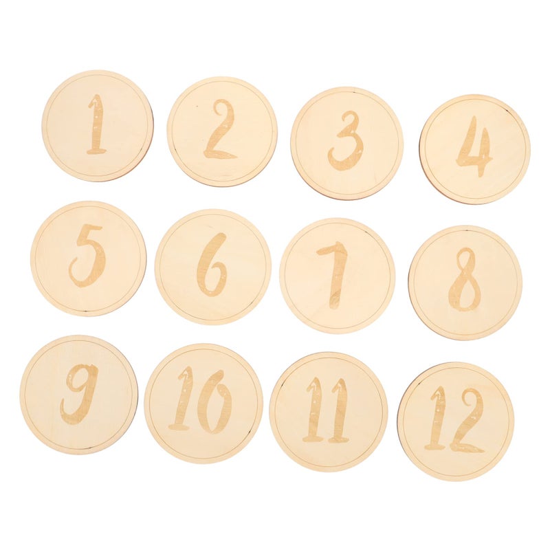 Wooden Milestone Cards Set For Baby Photos Newborn Birthday Souvenir 12 Pieces - Image 2